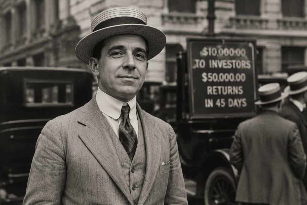 Charles Ponzi, garsiausios finansinės aferos simbolis, 1920-aisiais.