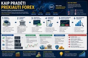 Prekybos Forex vadovas su 5 žingsnių instrukcijomis ir strategijomis.