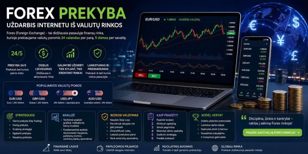 Forex prekyba ir investicijos į valiutų rinkas, grafikai ir analizės įrankiai.
