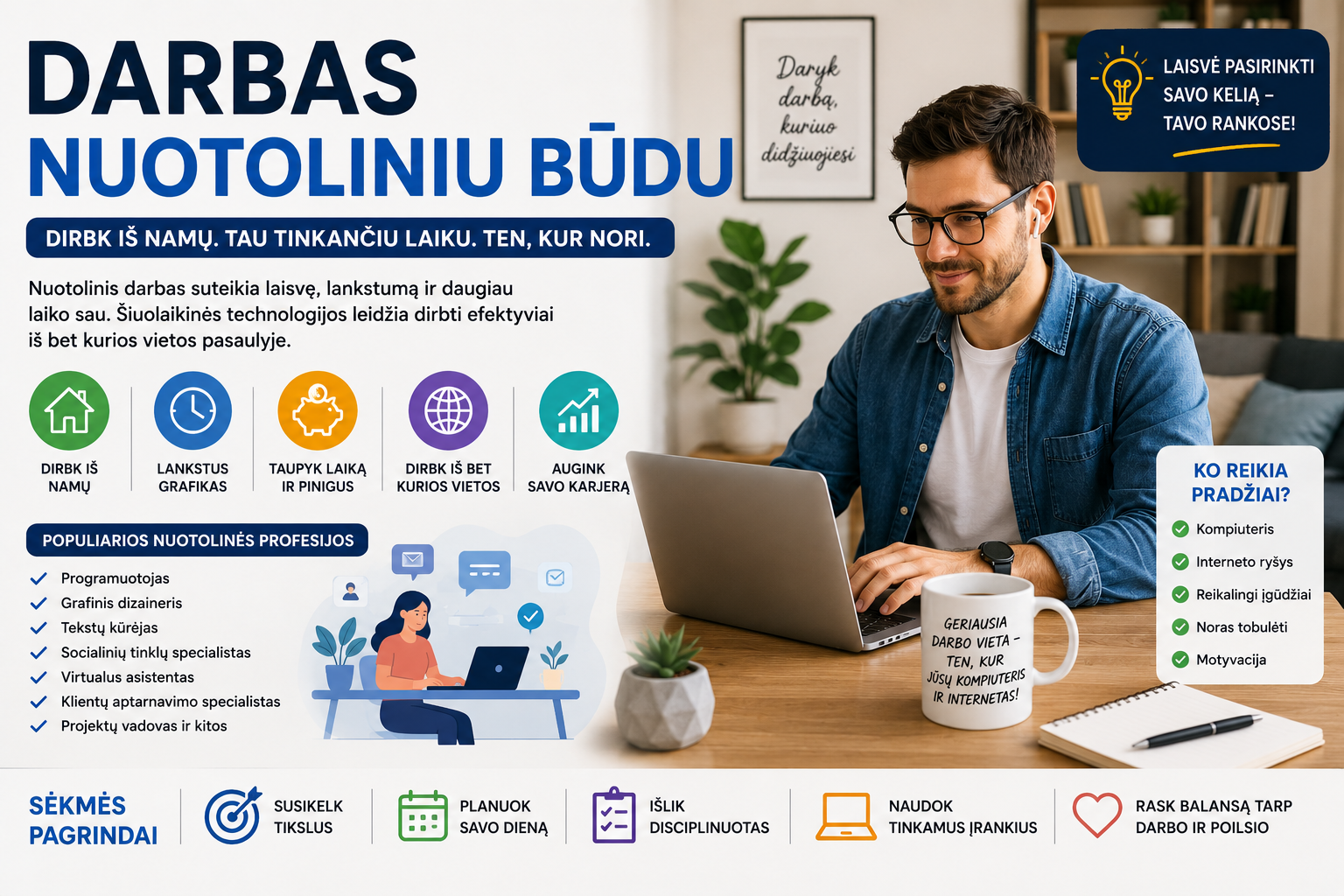 Nuotolinis darbas laisvė ir lankstumas