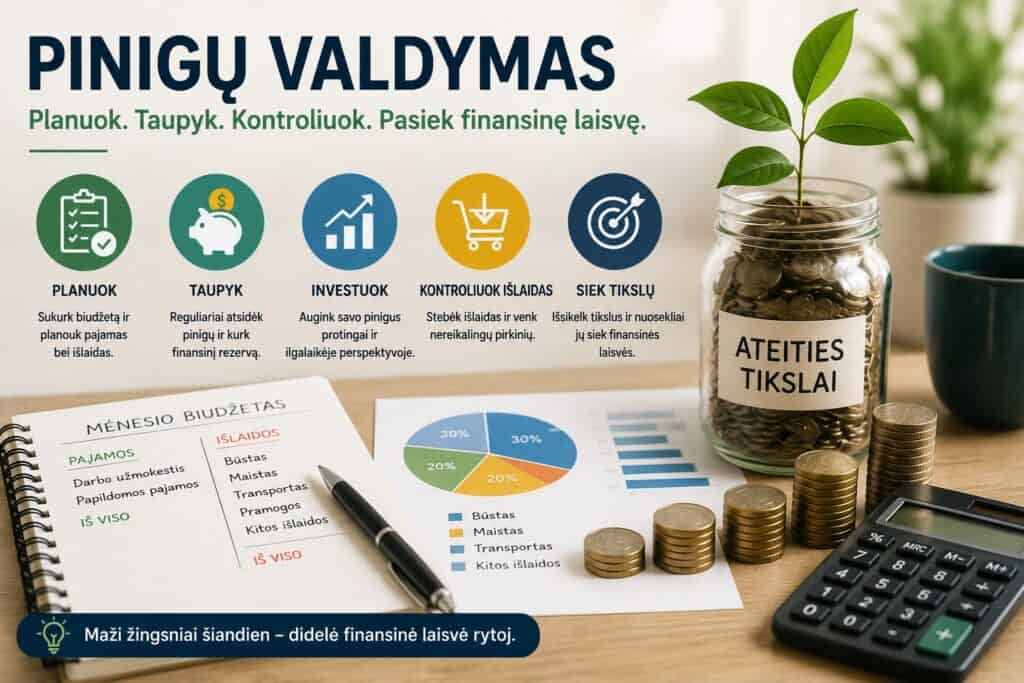 Pinigų Valdymas – Kaip Efektyviai Taupyti ir Kontroliuoti Išlaidas