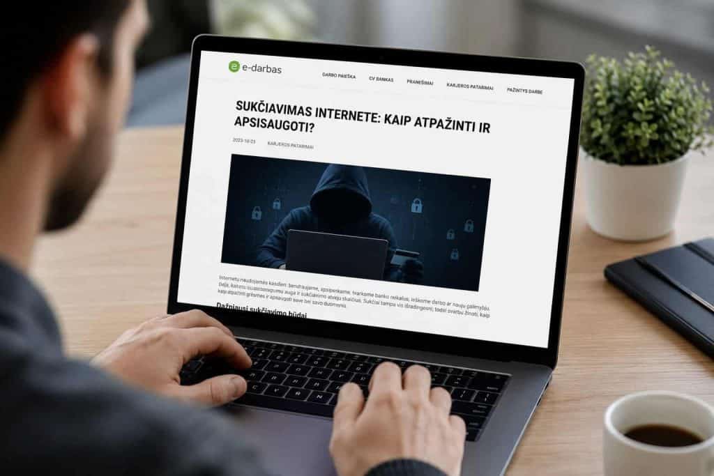 Interneto sukčiavimo atpažinimo patarimai ir apsaugos būdai.