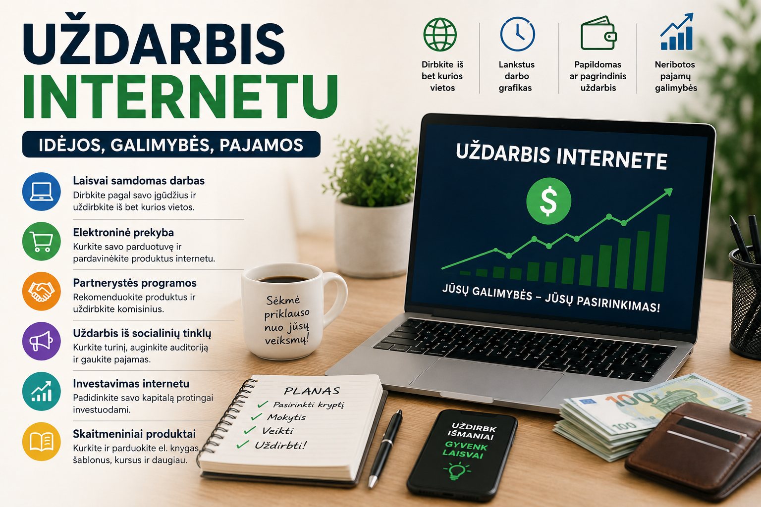 Uždarbis internetu