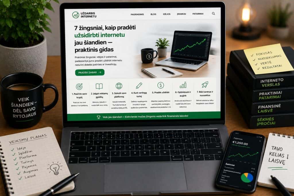 7 žingsniai, kaip pradėti užsidirbti internetu jau šiandien