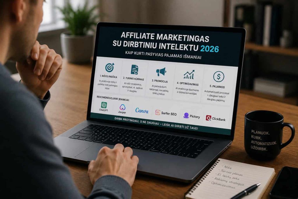 Affiliate marketingas su AI 2026