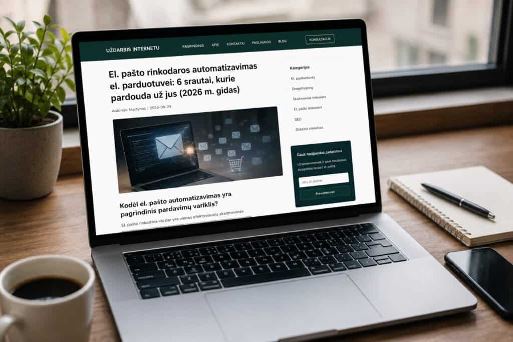 El. pašto rinkodaros automatizavimas el. parduotuvei