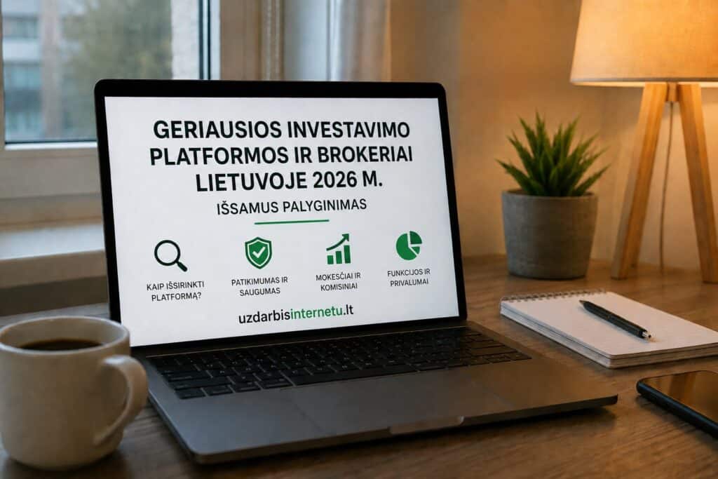 Geriausios investavimo platformos ir brokeriai Lietuvoje 2026 m