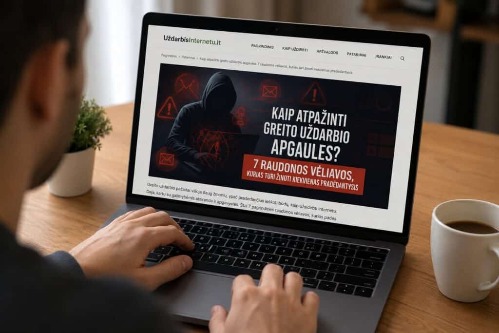 Kaip atpažinti „greito uždarbio apgaules