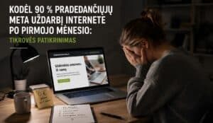 Kodėl 90% pradedančiųjų meta uždarbį internetu po pirmo mėnesio