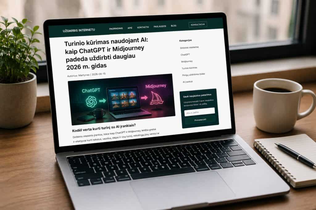 Turinio kūrimas naudojant AI
