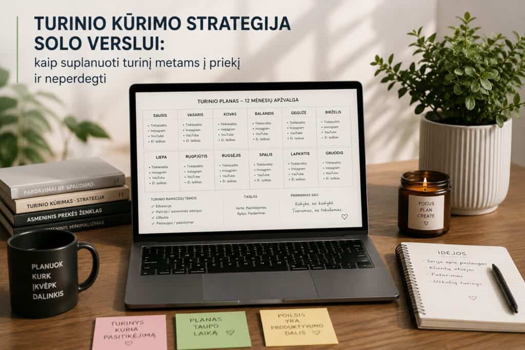 Turinio kūrimo strategija solo verslui