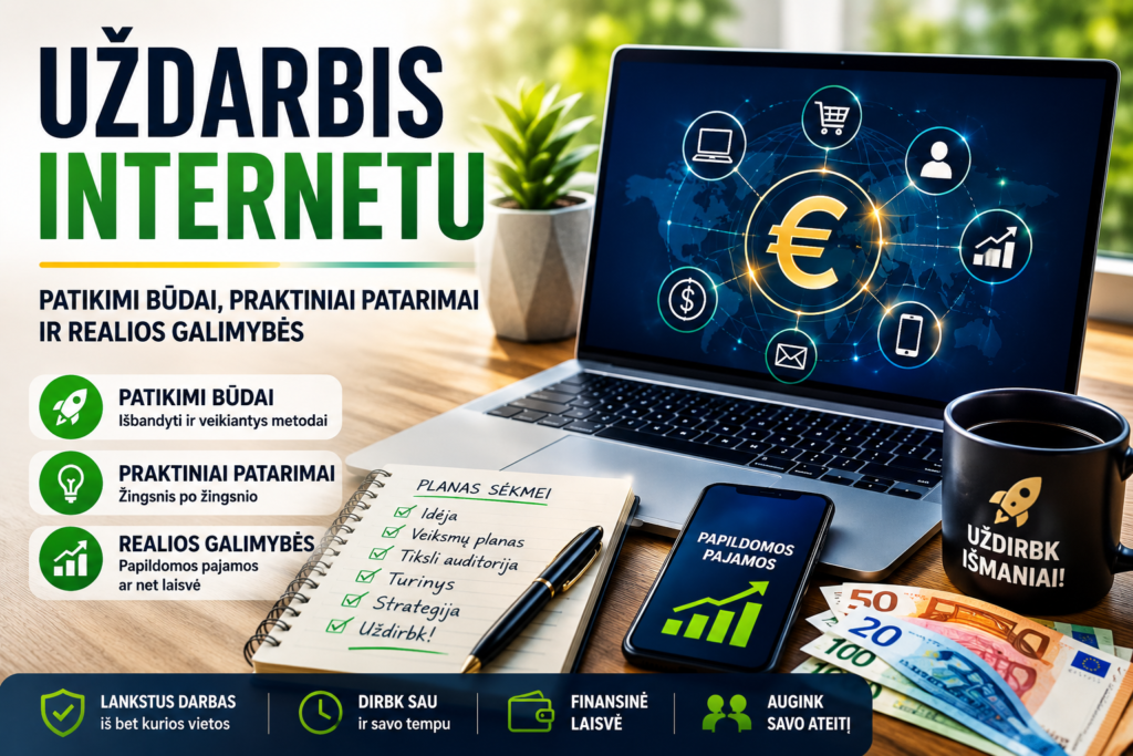 Uždarbis internetu Patikimi būdai
